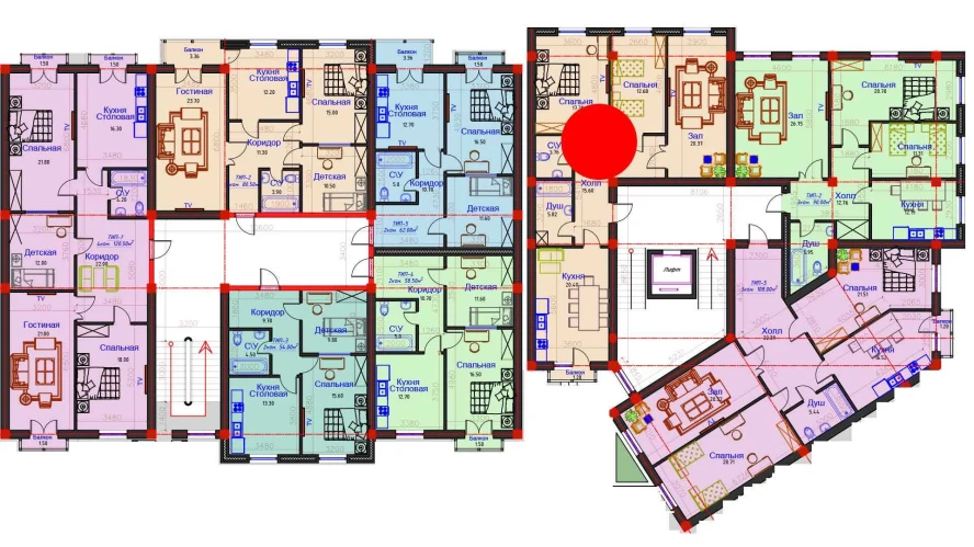 3-комнатная квартира 97 м²  7/7 этаж