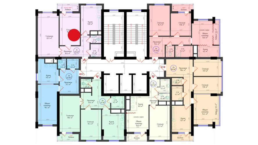 2-xonali xonadon 70.6 m²  1/25 qavat | Brilliant City Turar-joy majmuasi