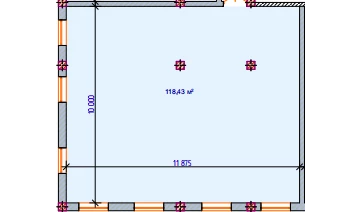 1-xonali xonadon 118.43 m²  0/0 qavat