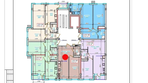 1-комнатная квартира 44.44 м²  5/9 этаж | Жилой комплекс Aero Town