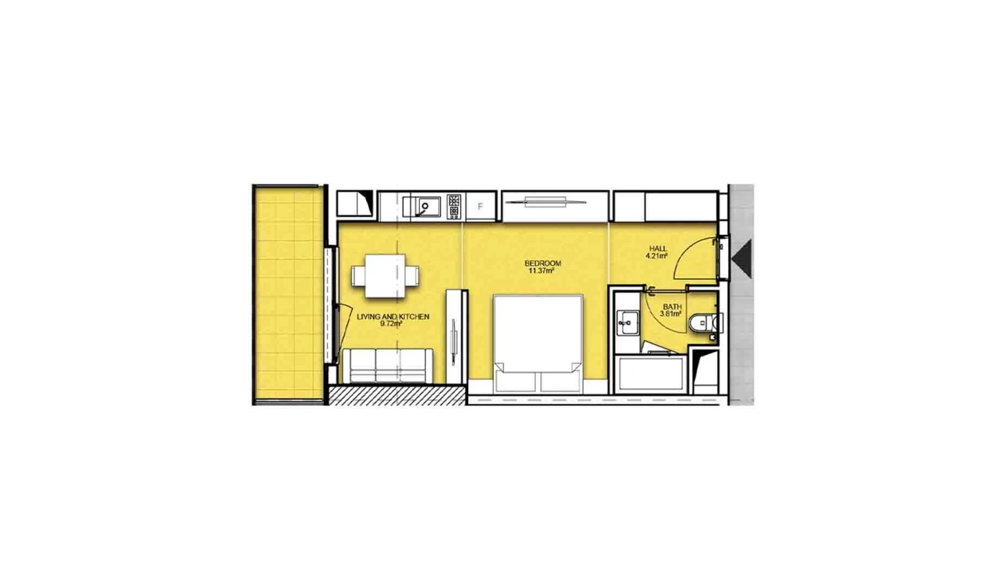 2-комнатная квартира 35.89 м²  5/5 этаж