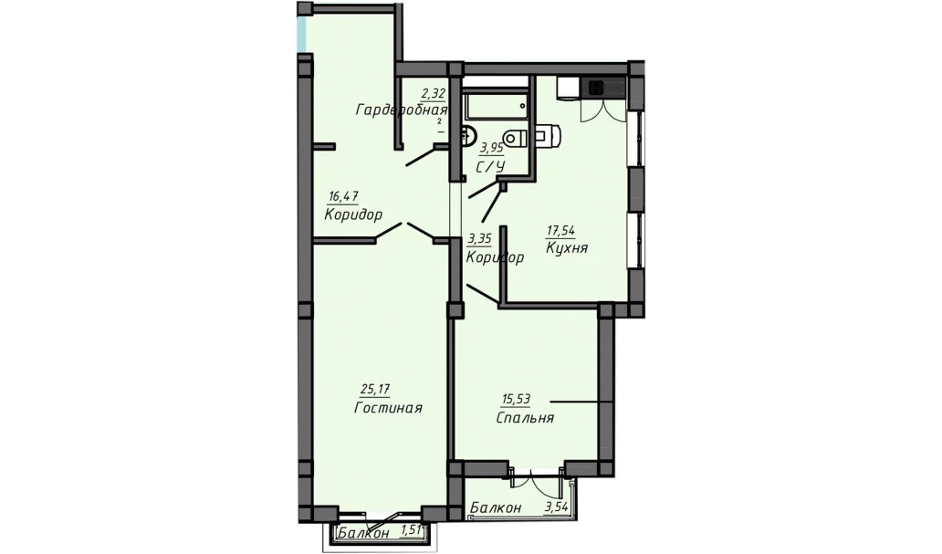 2-комн. квартира 86.84 м²  7/10 этаж | Жилой комплекс Samarqand Park Avenue