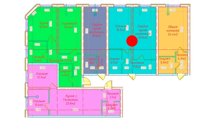 2-xonali xonadon 52.6 m²  1/1 qavat