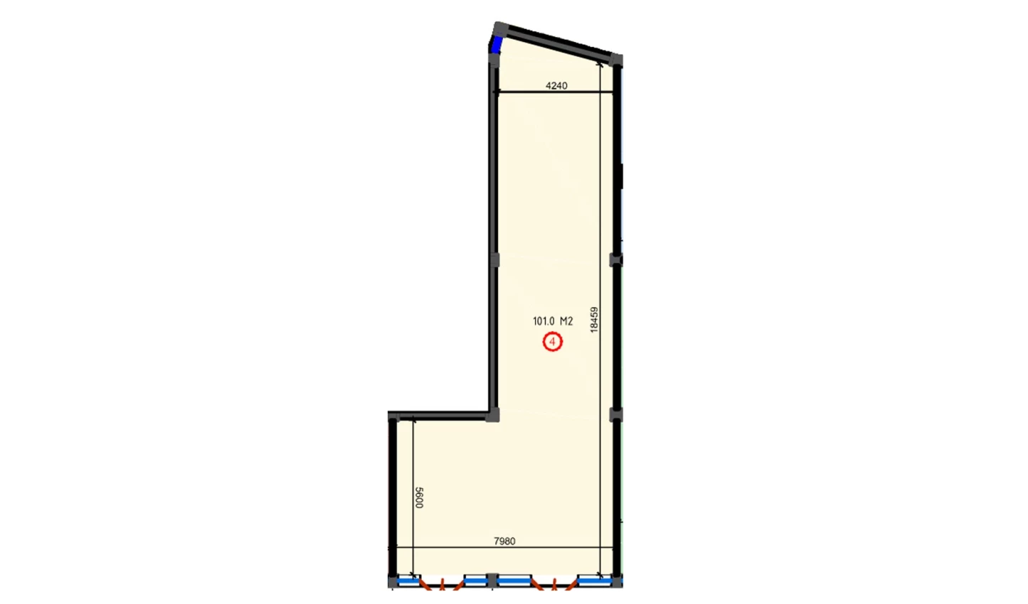 1-комнатная квартира 101 м²  2/2 этаж