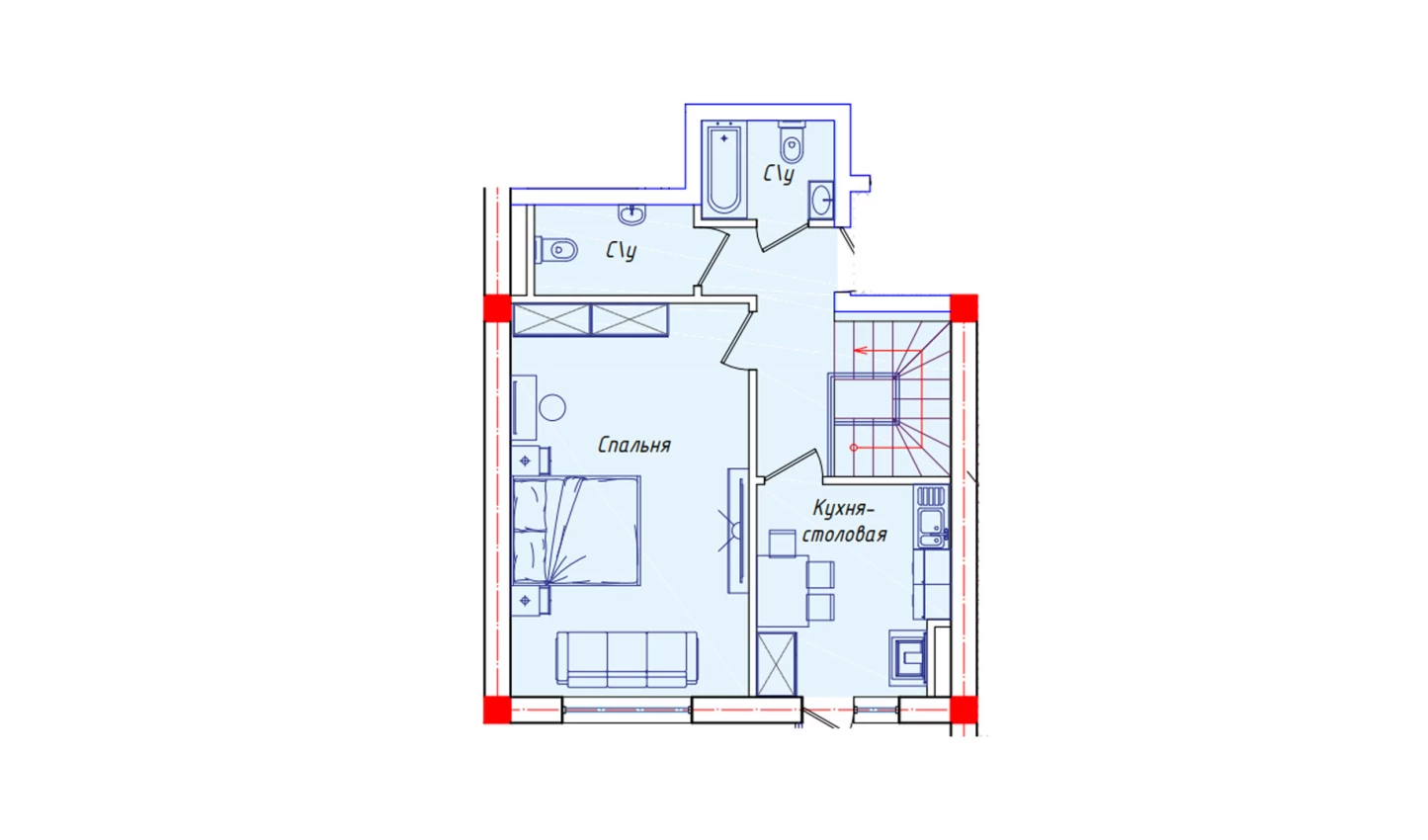 3-комнатная квартира 107.9 м²  7/7 этаж