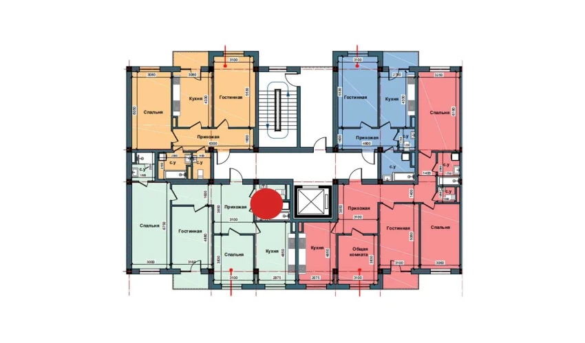 3-xonali xonadon 98.4 m²  8/11 qavat | NUR BARAKA Turar-joy majmuasi