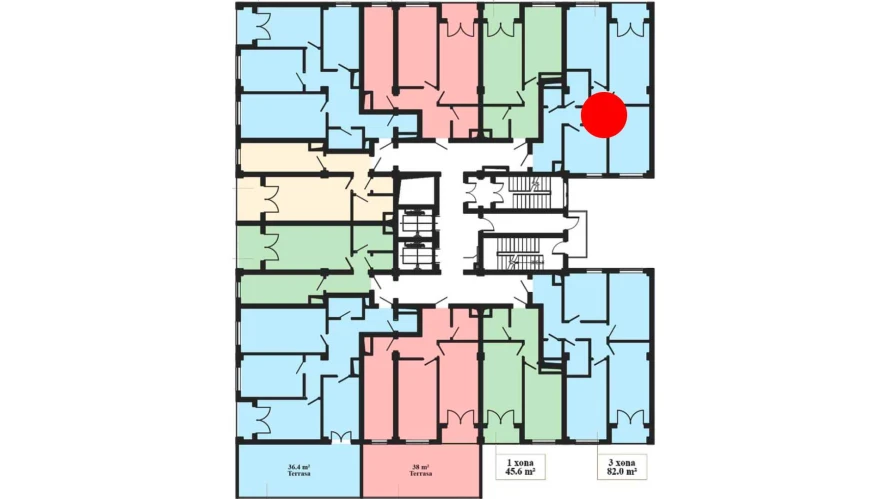 3-комнатная квартира 82 м²  3/3 этаж