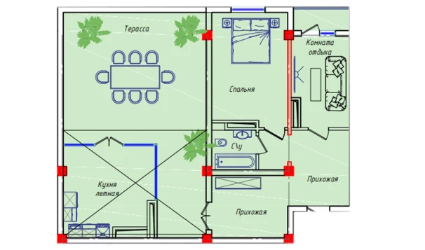 2-комнатная квартира 121.22 м²  10/10 этаж | Жилой комплекс Star House Andijon