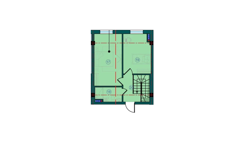 1-xonali xonadon 87.8 m²  7/7 qavat | Bristol Turar-joy majmuasi