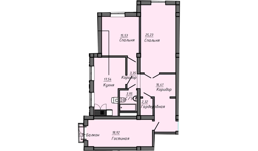 3-xonali xonadon 103.6 m²  9/10 qavat | Samarqand Park Avenue Turar-joy majmuasi