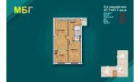 2-комн. квартира 95.4 м²  1/9 этаж | Жилой комплекс MBG