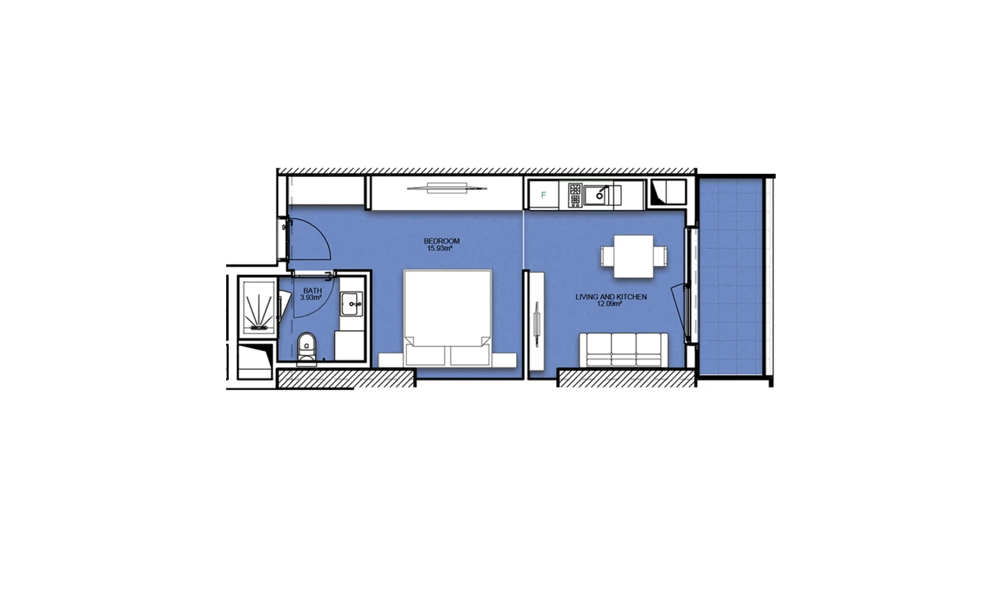 1-комнатная квартира 39.07 м²  17/17 этаж