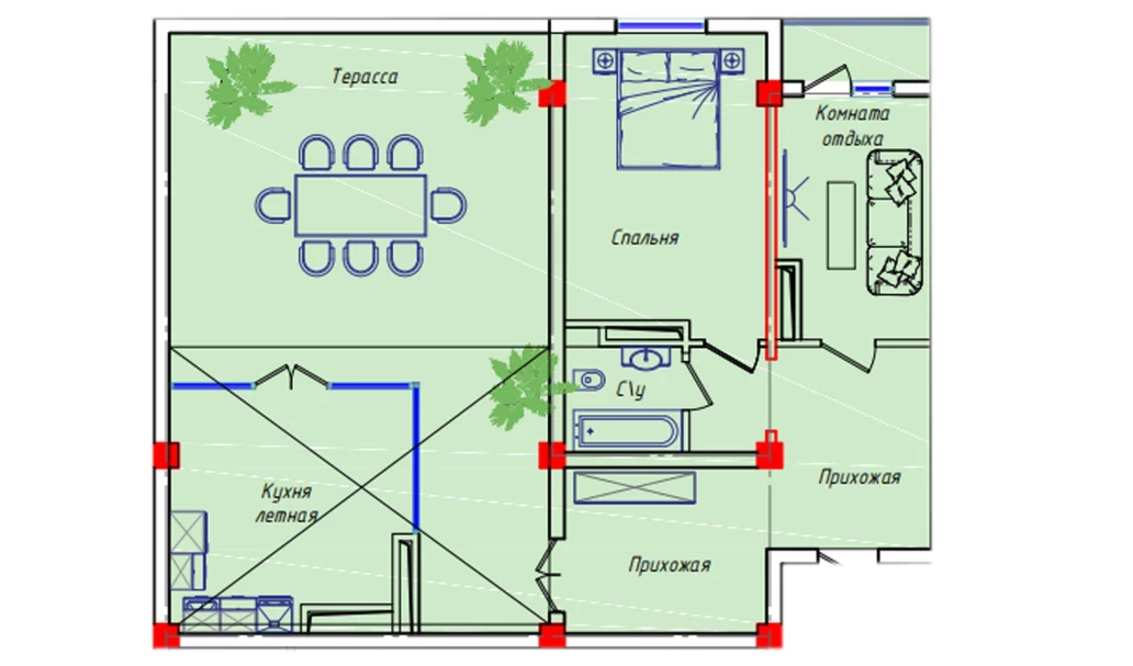 2-комнатная квартира 121.22 м²  10/10 этаж