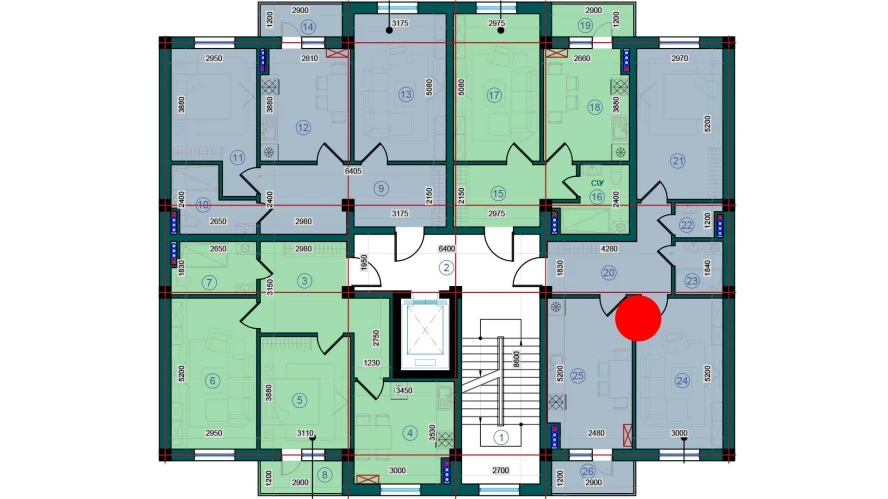 2-комн. квартира 66.2 м²  6/7 этаж | Жилой комплекс Bristol