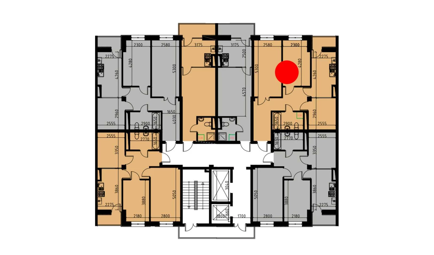 2-xonali xonadon 60.35 m²  5/5 qavat