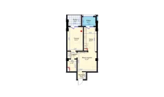 2-xonali xonadon 59.74 m²  6/14 qavat | Avia Palace Turar-joy majmuasi