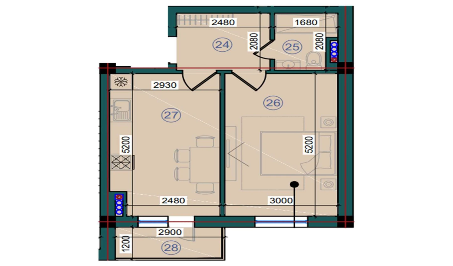 1-комн. квартира 84.9 м²  7/7 этаж | Жилой комплекс Bristol