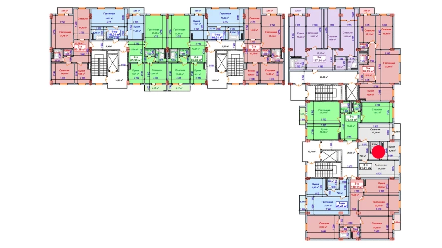 2-комнатная квартира 58.53 м²  8/8 этаж