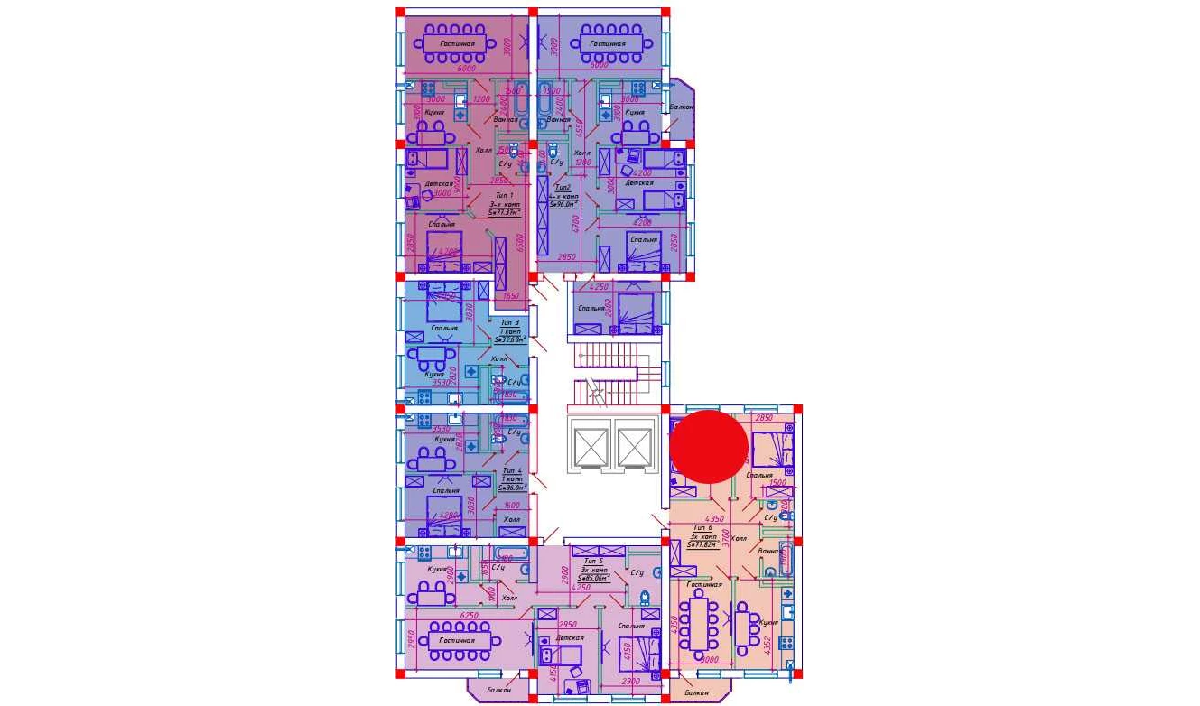 3-комнатная квартира 77.82 м²  2/2 этаж