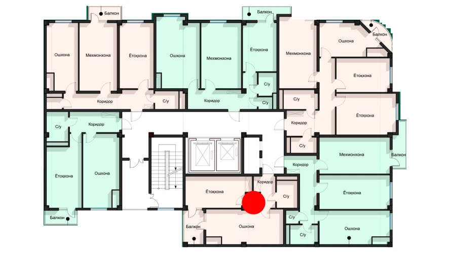 1-комнатная квартира 50.95 м²  7/7 этаж