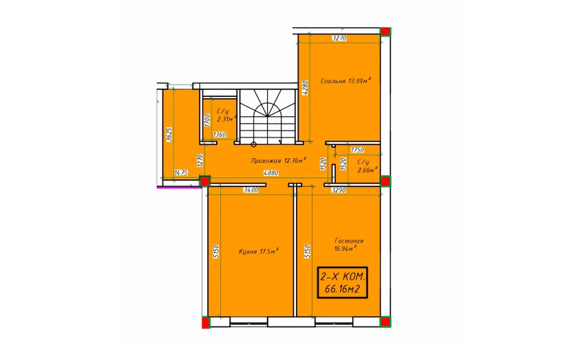 2-комнатная квартира 132.32 м²  1/4 этаж | Жилой комплекс SABZAVOT CITY