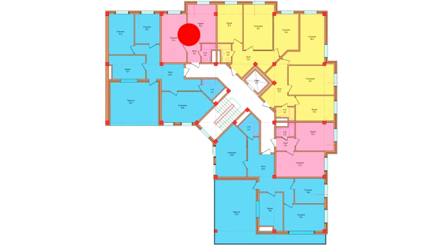 1-комнатная квартира 39.3 м²  8/8 этаж