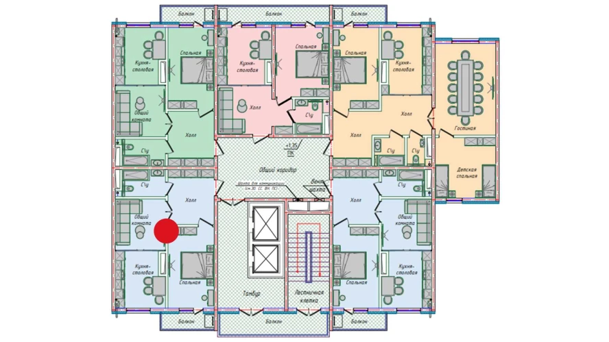 2-xonali xonadon 54.85 m²  16/16 qavat