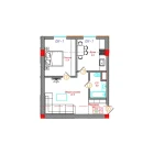 2-комн. квартира 58 м²  12/12 этаж | Жилой комплекс CHINARA PARK