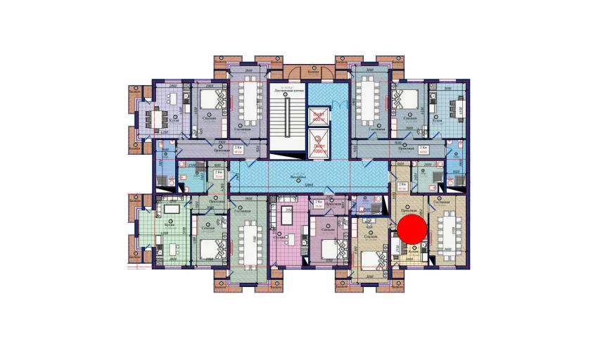 2-xonali xonadon 62.1 m²  4/10 qavat | NURAFSHON Turar-joy majmuasi