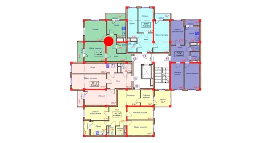 2-xonali xonadon 73.1 m²  5/9 qavat | Orzular Turar-joy majmuasi