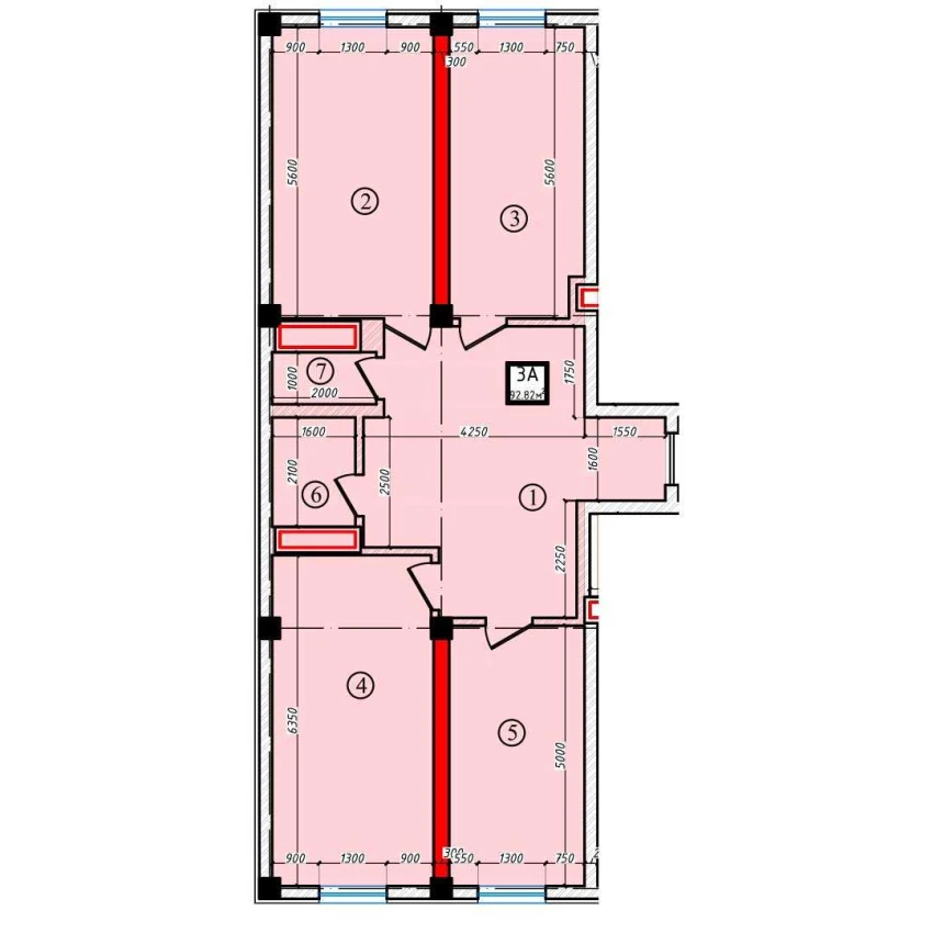 3-комнатная квартира 92.82 м²  2/2 этаж