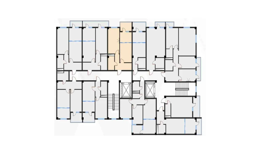 2-xonali xonadon 46.61 m²  2/7 qavat | Bochka Resort Turar-joy majmuasi