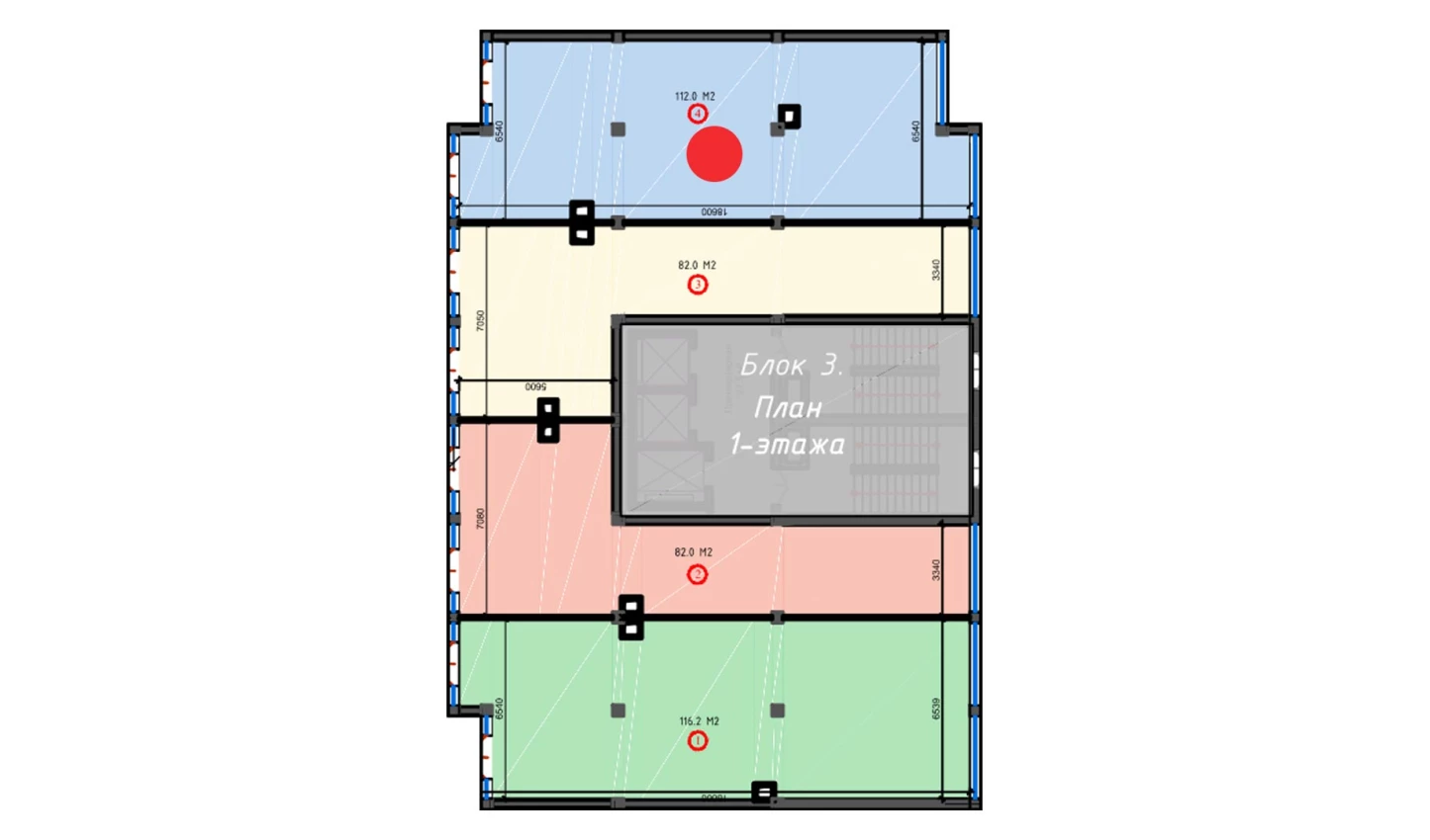 1-xonali xonadon 112 m²  3/3 qavat