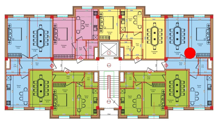 2-xonali xonadon 61 m²  1/1 qavat