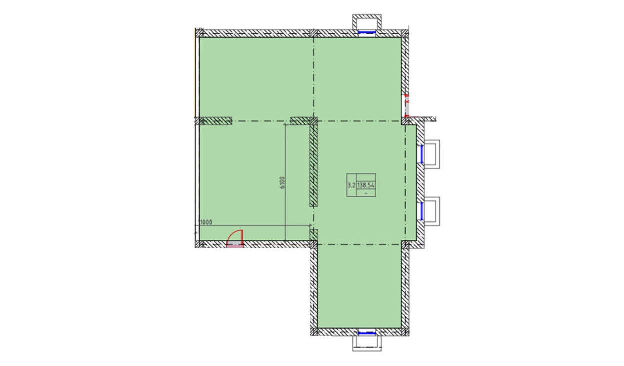 1-комнатная квартира 172.22 м²  1/1 этаж