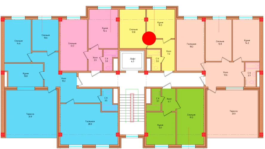 1-комнатная квартира 33.3 м²  8/8 этаж