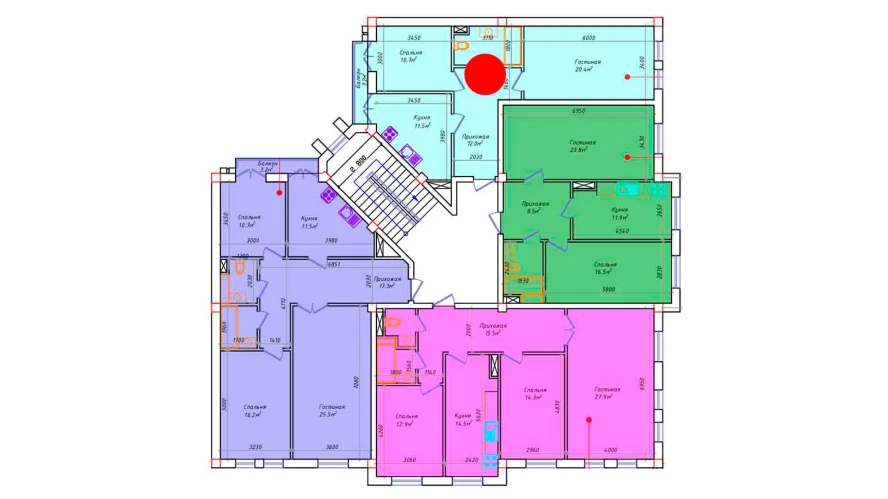 2-комнатная квартира 65.1 м²  4/4 этаж