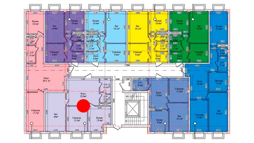 2-xonali xonadon 79.1 m²  1/1 qavat