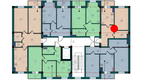 1-xonali xonadon 86 m²  7/7 qavat | Bristol Turar-joy majmuasi