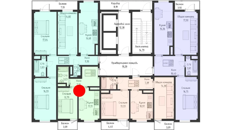 1-комнатная квартира 32.41 м²  5/5 этаж