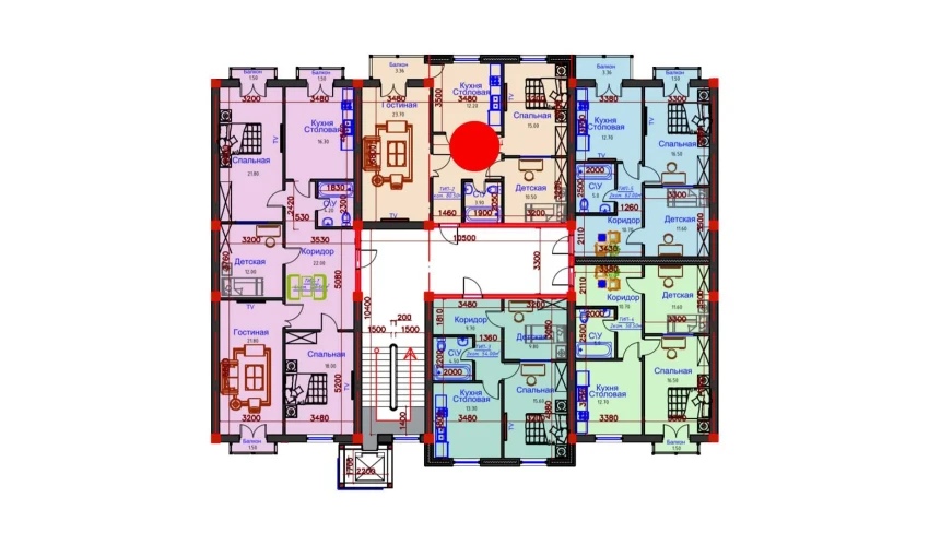 3-комнатная квартира 80.5 м²  10/10 этаж