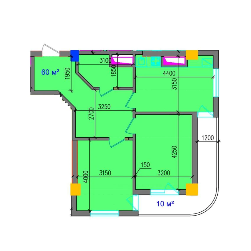 2-комн. квартира 70 м²  10/12 этаж | Жилой комплекс SOKIN SOHIL