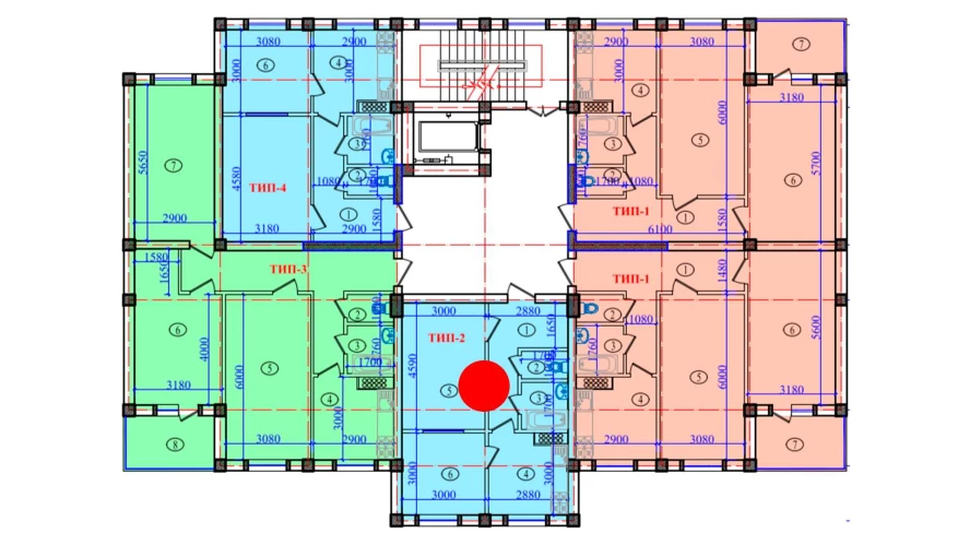 2-комнатная квартира 51.2 м²  5/5 этаж