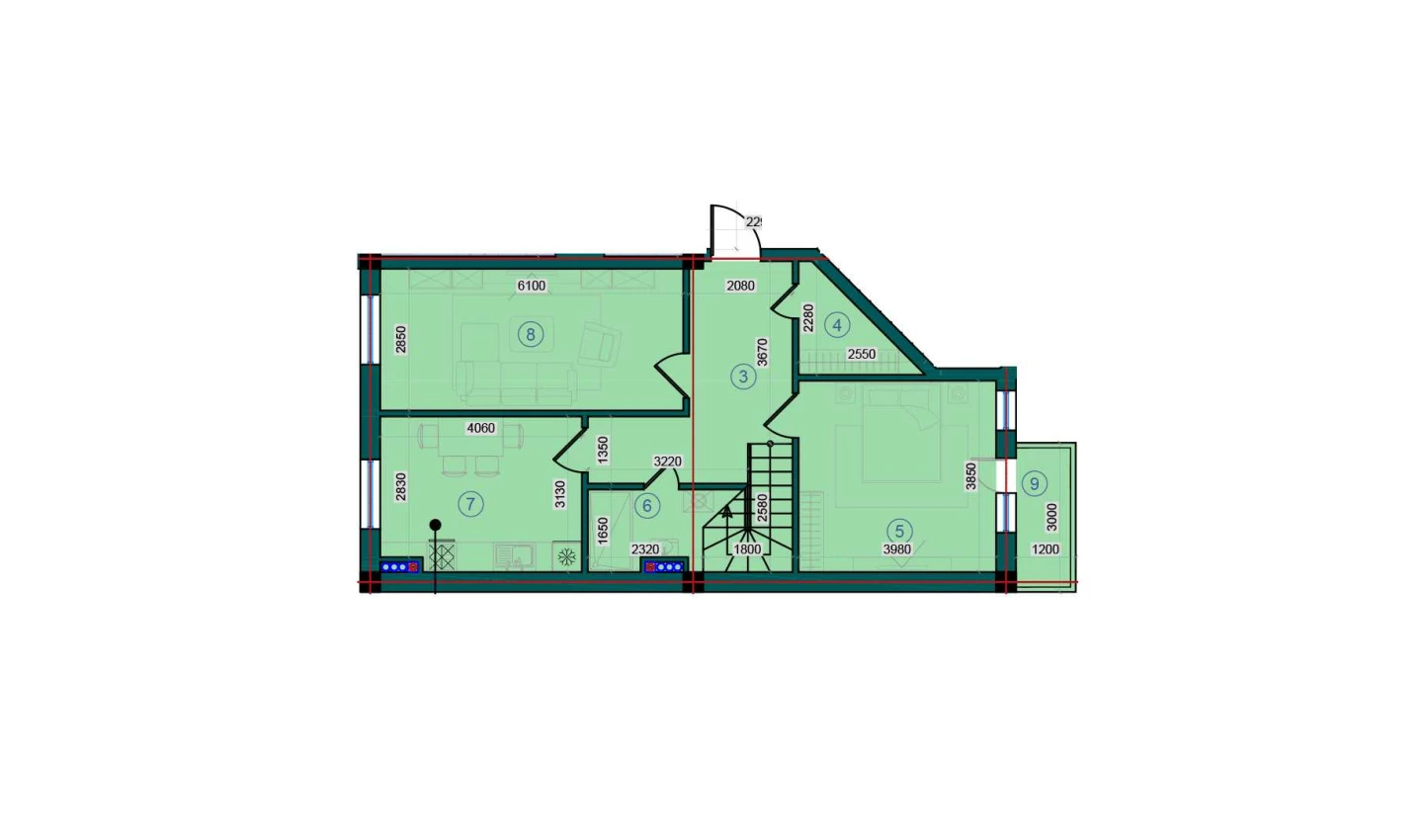 2-комн. квартира 144.4 м²  7/7 этаж | Жилой комплекс Bristol