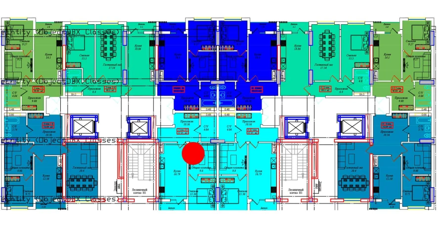 1-xonali xonadon 56.68 m²  3/3 qavat