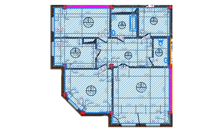 5-xonali xonadon 124.88 m²  1/8 qavat | Ziynat Capital Turar-joy majmuasi