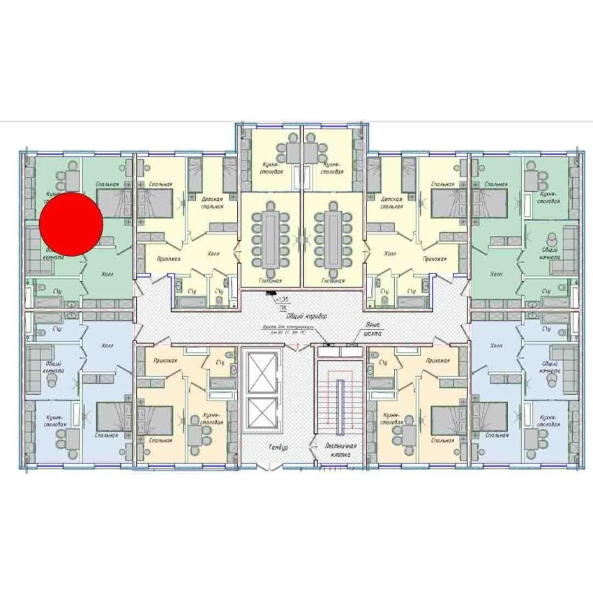 2-комнатная квартира 50.7 м²  1/1 этаж