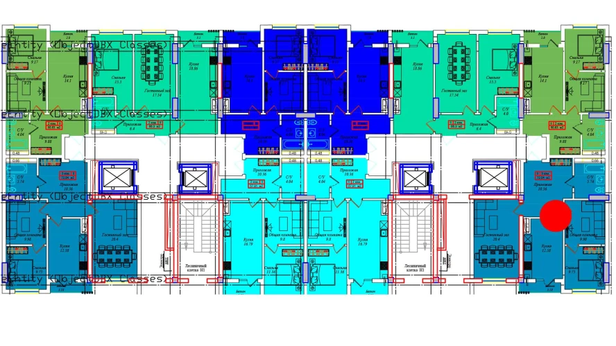 3-xonali xonadon 76.11 m²  6/6 qavat