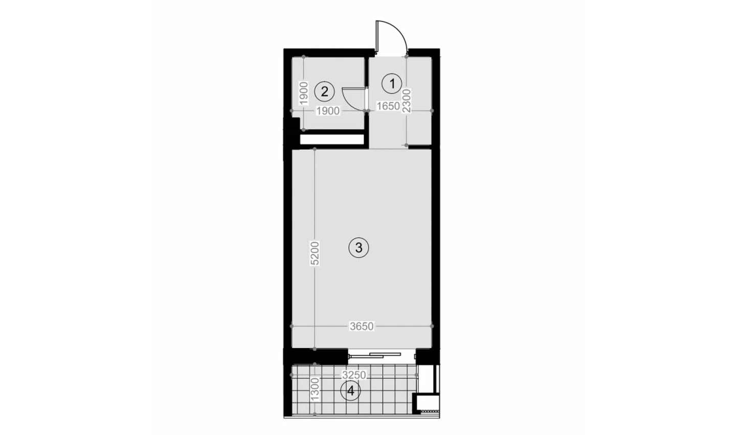 1-комнатная квартира 30.9 м²  6/6 этаж