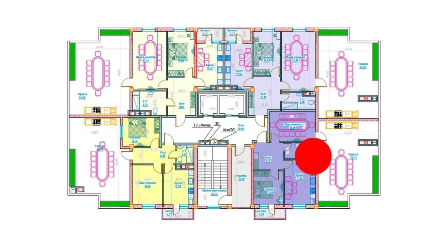 2-комнатная квартира 56.77 м²  13/13 этаж